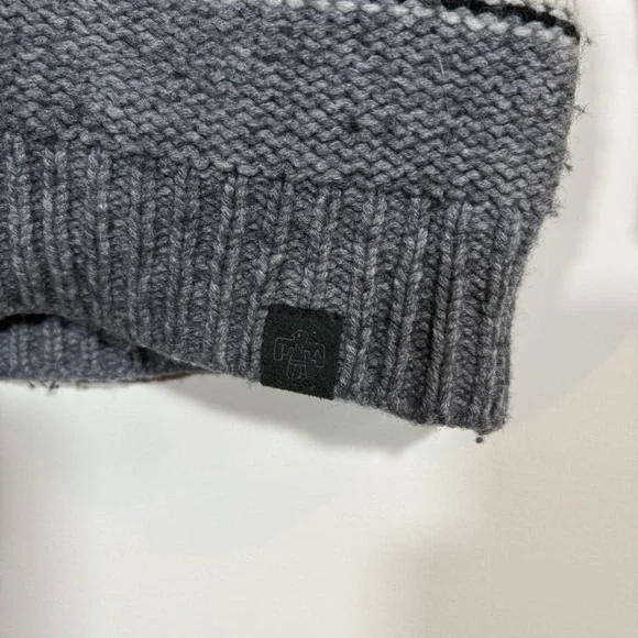 TNA 100% Lambswool Shawl Collar Cardigan Grey Cream Womens Size XS - Picture 6 of 10